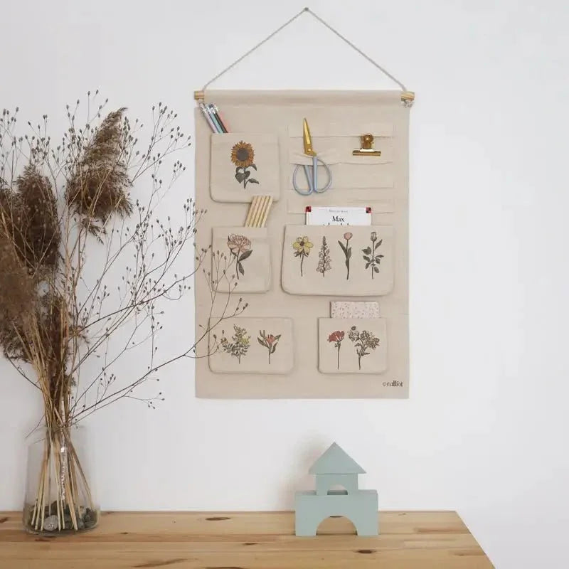 Organizador mural infantil | algodón 100% y madera