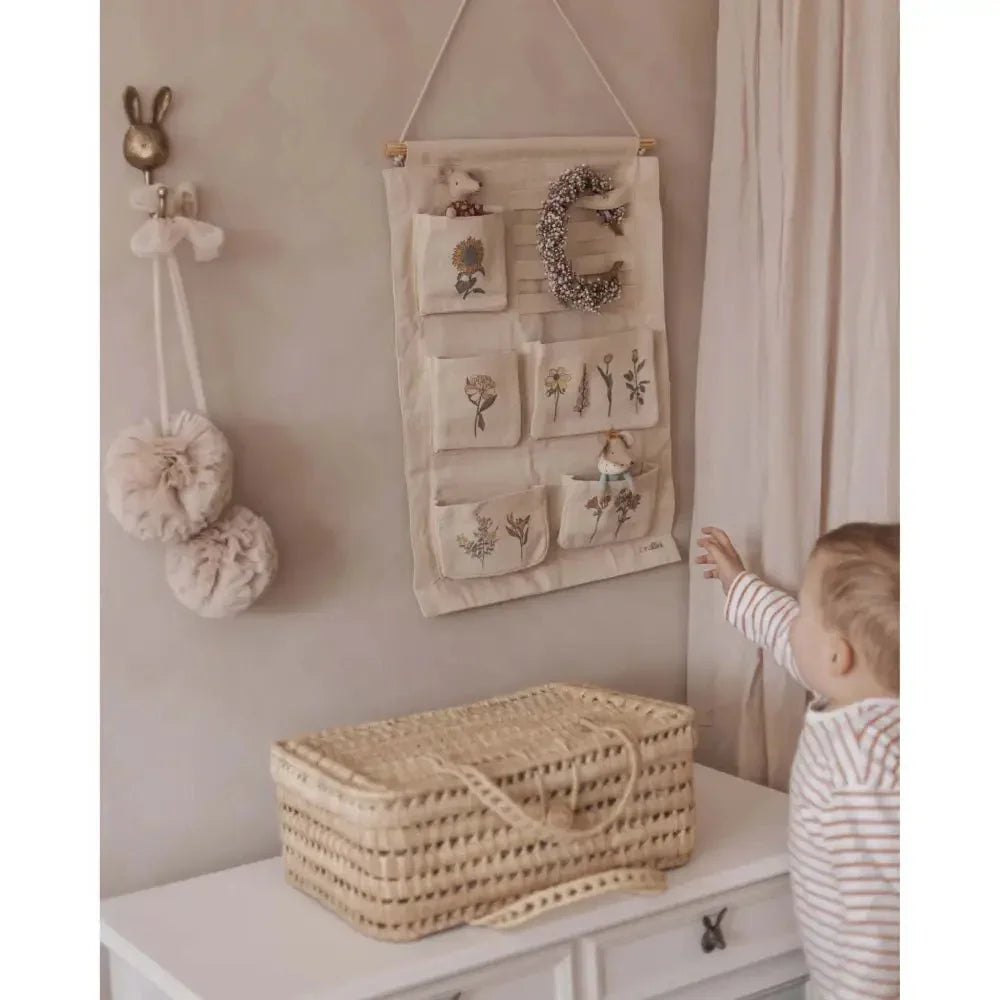 Organizador mural infantil | algodón 100% y madera
