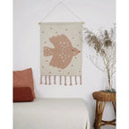 Decoración mural infantil con pájaro sweet birdy en algodón
