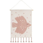 Decoración mural infantil con pájaro sweet birdy en algodón