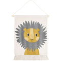 Decoración mural de león tejida a mano | Para habitación de niños