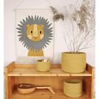 Decoración mural de león tejida a mano | Para habitación de niños
