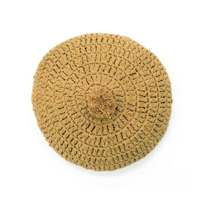 Cojín decorativo algodon redondo crochet LENKA MOUTARDEAccessoiresHome & Garden > Decor > Throw Pillows