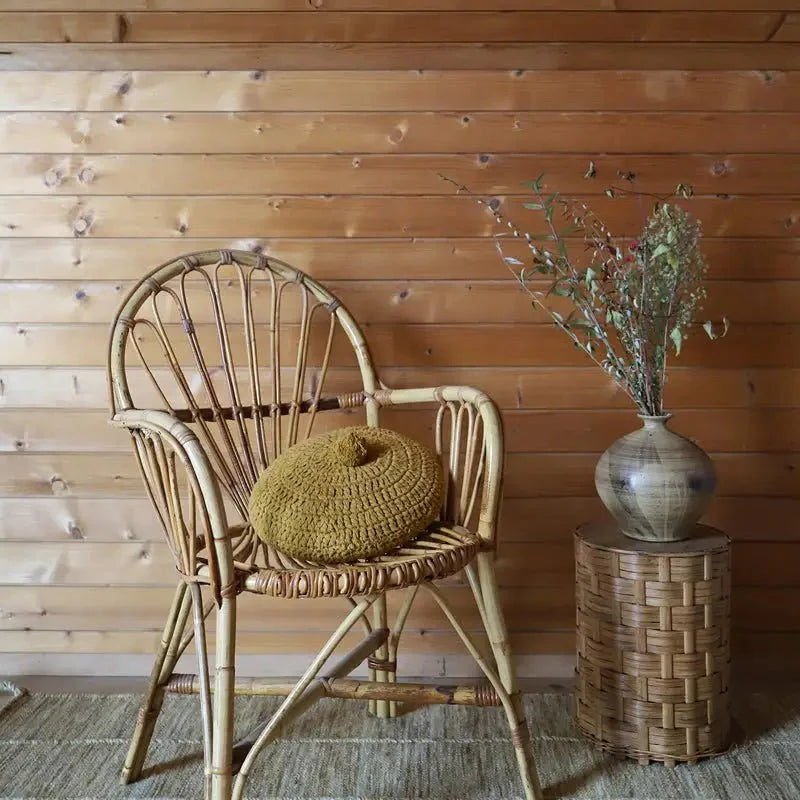 Cojín decorativo algodon redondo crochet LENKA MOUTARDEAccessoiresHome & Garden > Decor > Throw Pillows