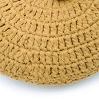 Cojín decorativo redondo de crochet en algodón | mostaza