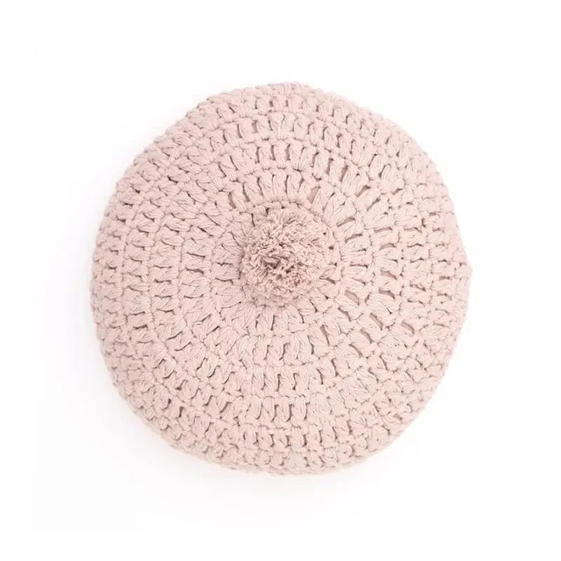 Cojín decorativo algodon redondo crochet LENKA ROSE NUDEAccessoiresHome & Garden > Decor > Throw Pillows