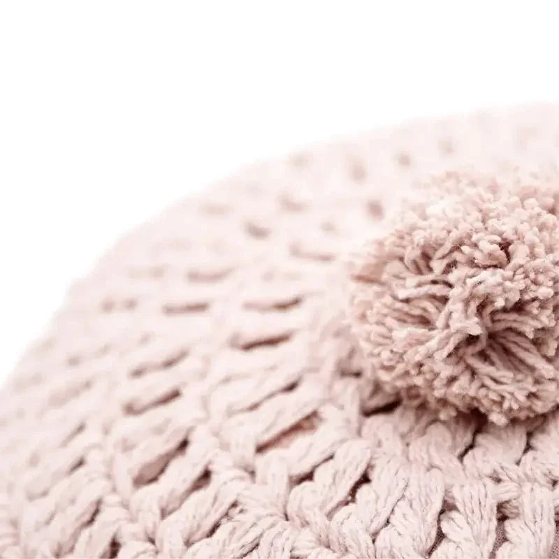 Almofada redonda em algodão tricotado | Decoração boémia