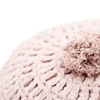 Almofada redonda em algodão tricotado | Decoração boémia
