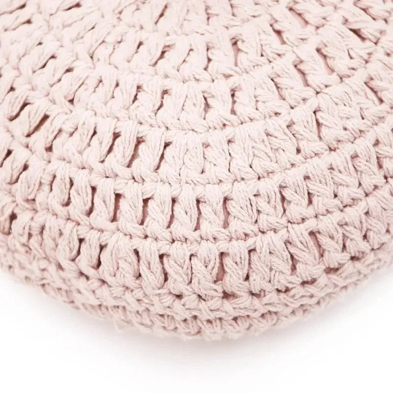Round cotton crochet cushion | bohemian decorative