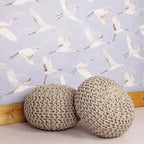 Hand-knitted cotton pouf for children | Modern colors