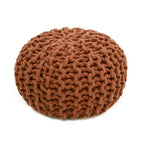 Knitted cotton pouf for children | Sienna