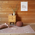 Knitted cotton pouf for children | Sienna