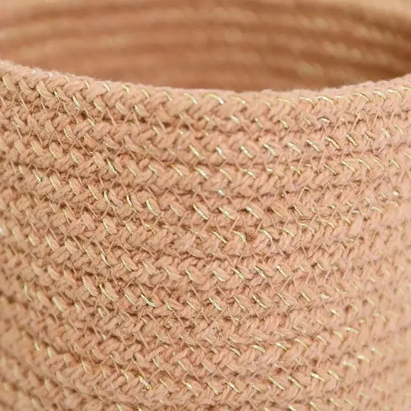 Cotton rope baskets, 3-piece set | Practical and golden design