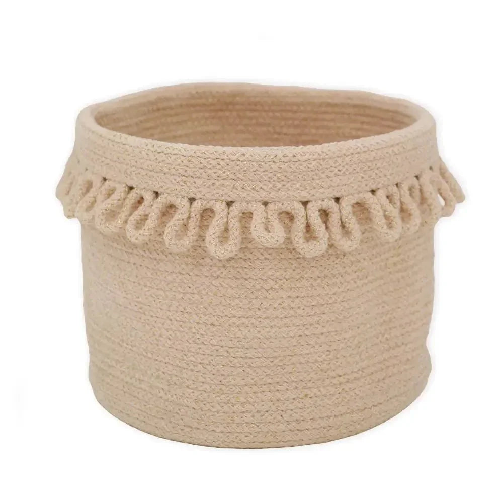 Cotton rope basket with petal design | Home organization