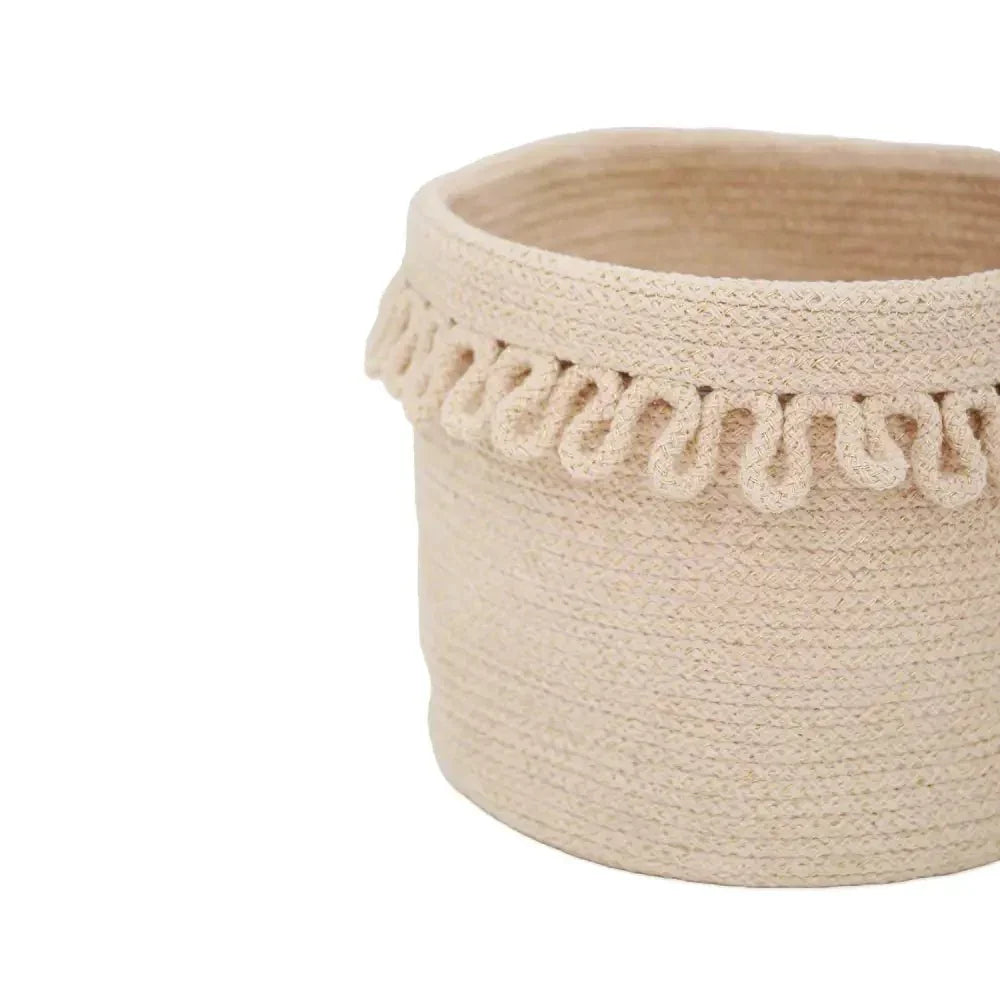 Cesta cuerda algodón con diseño pétalos | Organización hogar