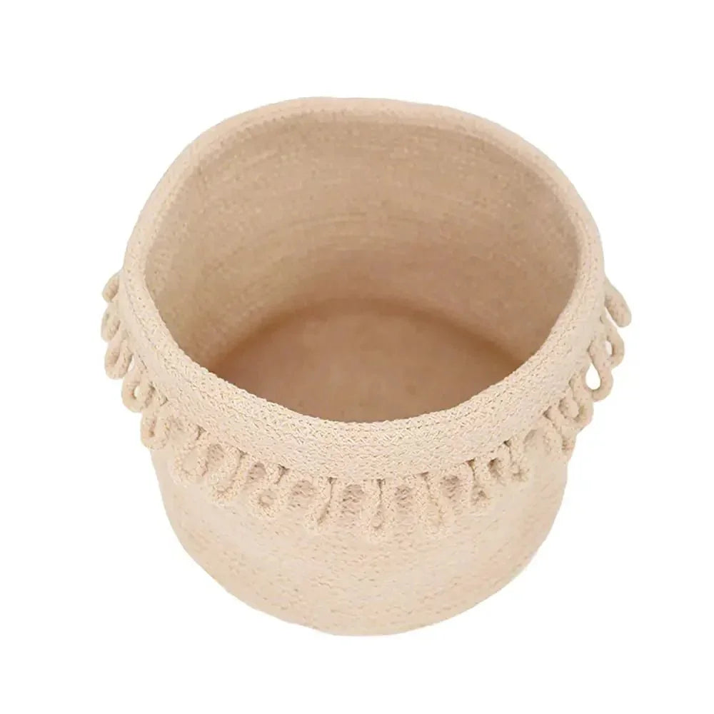 Cotton rope basket with petal design | Home organization