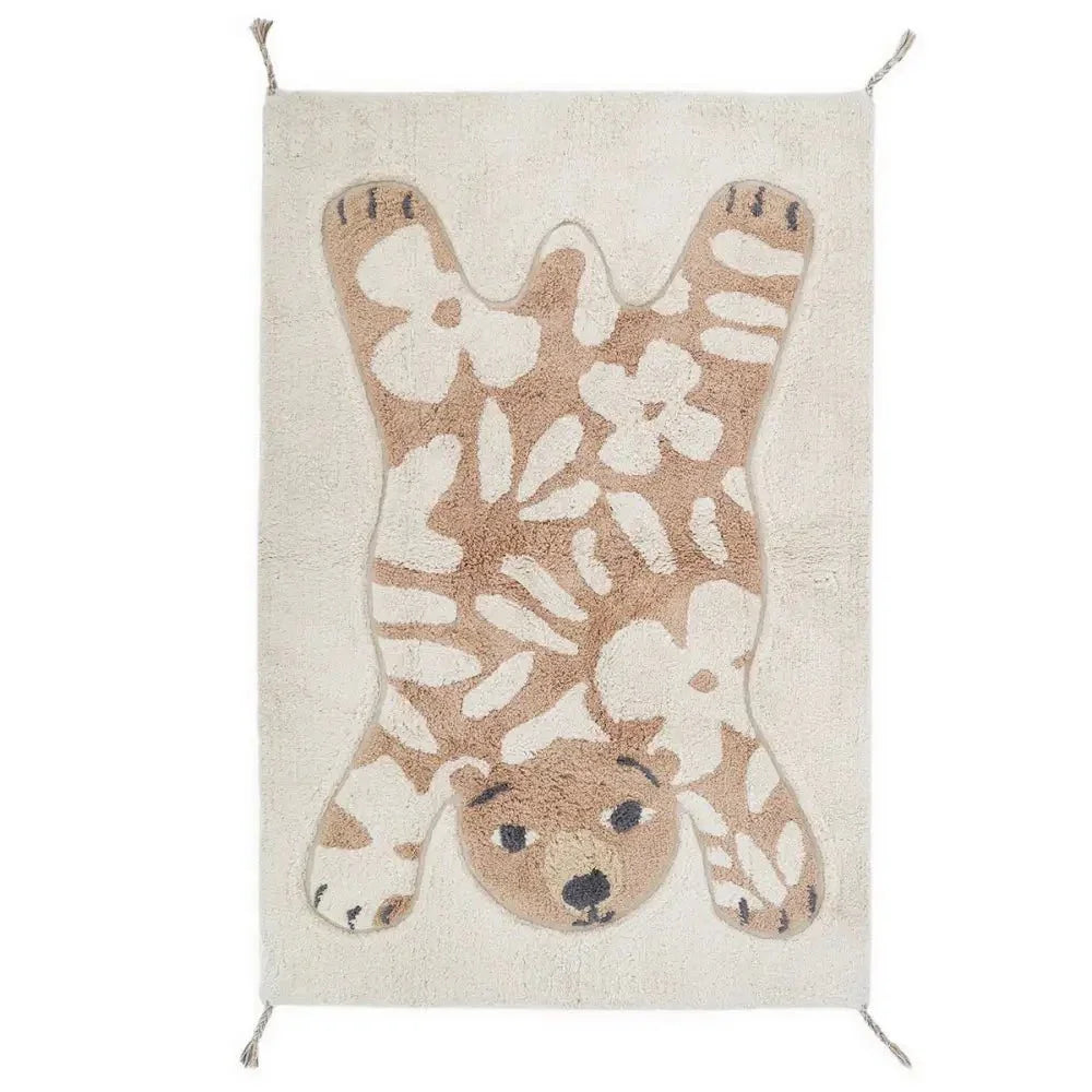 Soft cotton children's rug with floral design | 100x150 cm