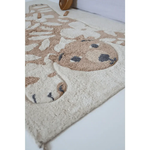 Alfombra infantil de algodón suave con diseño floral | 100x150 cm