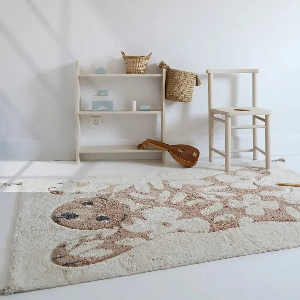 Soft cotton children's rug with floral design | 100x150 cm