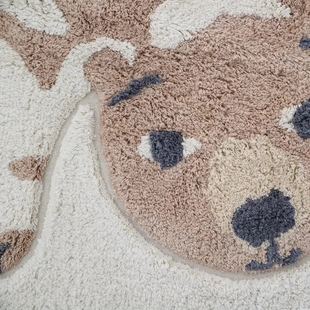 Soft cotton children's rug with floral design | 100x150 cm
