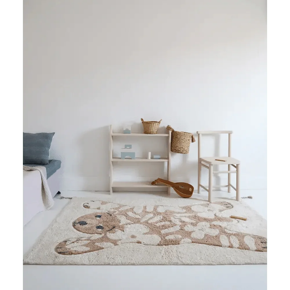 Soft cotton children's rug with floral design | 100x150 cm