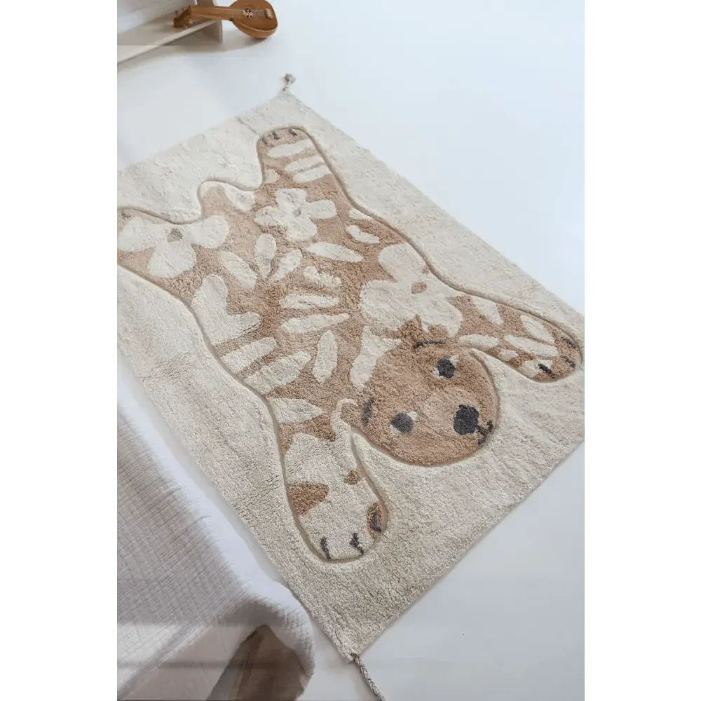 Soft cotton children's rug with floral design | 100x150 cm