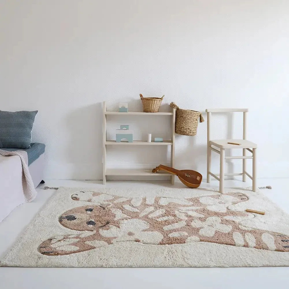 Soft cotton children's rug with floral design | 100x150 cm
