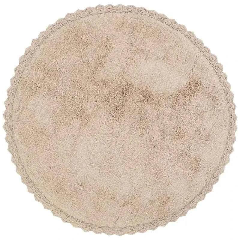 Soft round children's rug 110 cm | Nude color