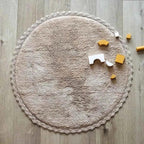 Soft round children's rug 110 cm | Nude color