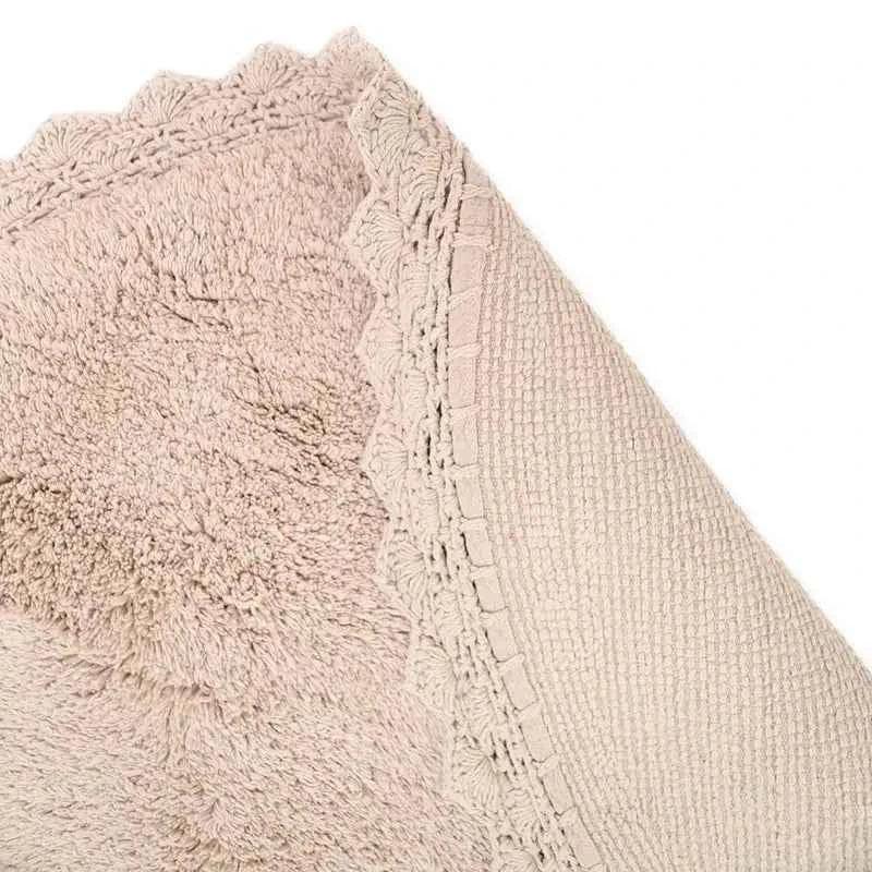 Soft round children's rug 110 cm | Nude color