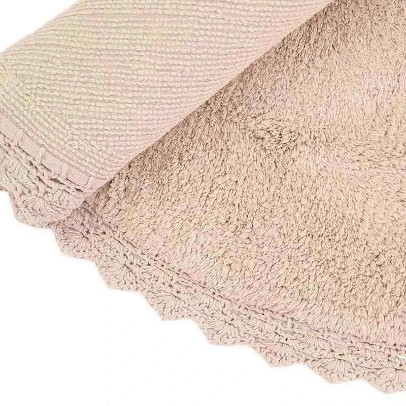 Soft round children's rug 110 cm | Nude color