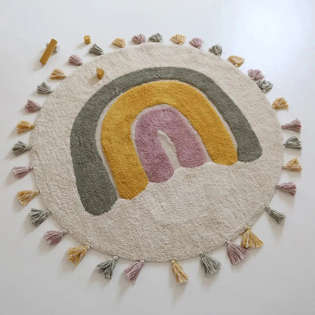 Alfombra Infantil 110 cm RAINBOW MOSS Algodón Lavable en lavadoraAlfombraHome & Garden > Decor > Rugs