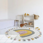 Alfombra infantil de algodón Rainbow Moss 110 cm | lavable