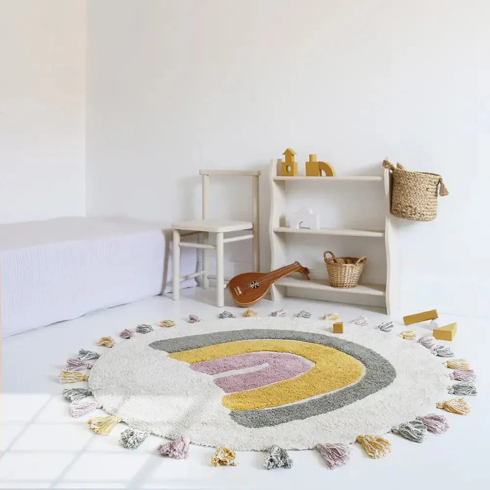 Alfombra infantil de algodón Rainbow Moss 110 cm | lavable