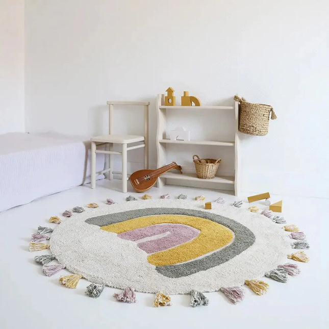 Alfombra Infantil 110 cm RAINBOW MOSS Algodón Lavable en lavadoraAlfombraHome & Garden > Decor > Rugs