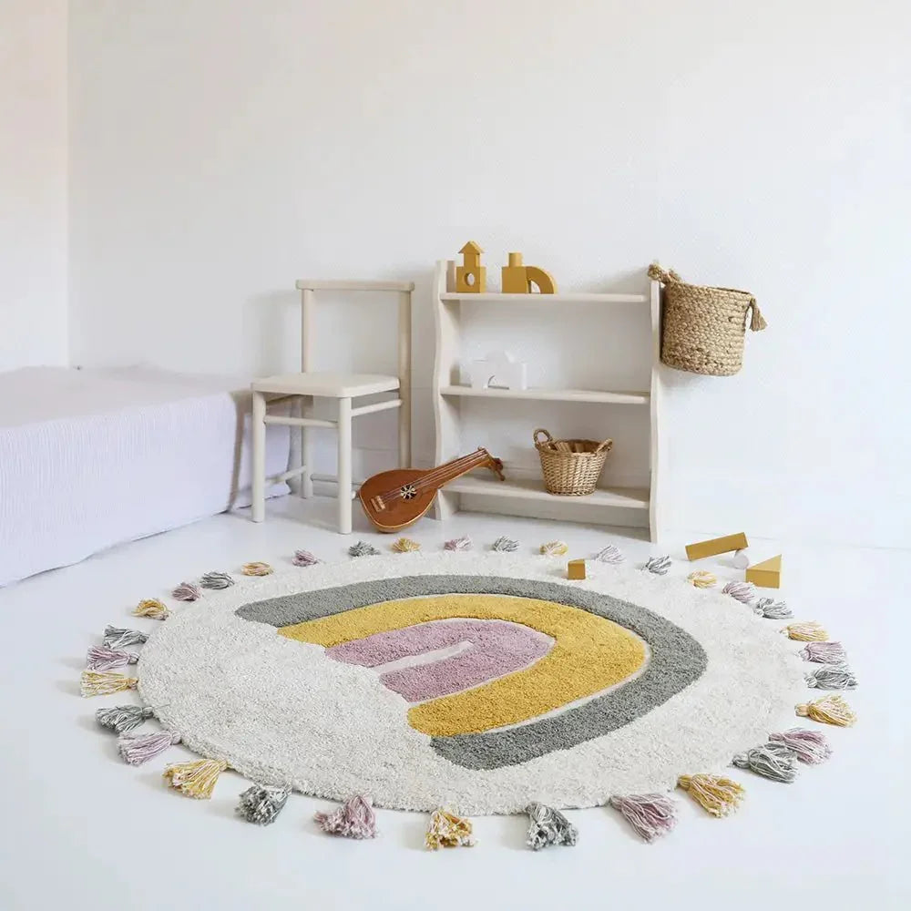 Rainbow Moss Cotton Kids Rug 110cm | Washable