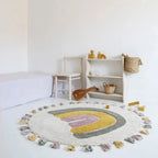 Rainbow Moss Cotton Kids Rug 110cm | Washable