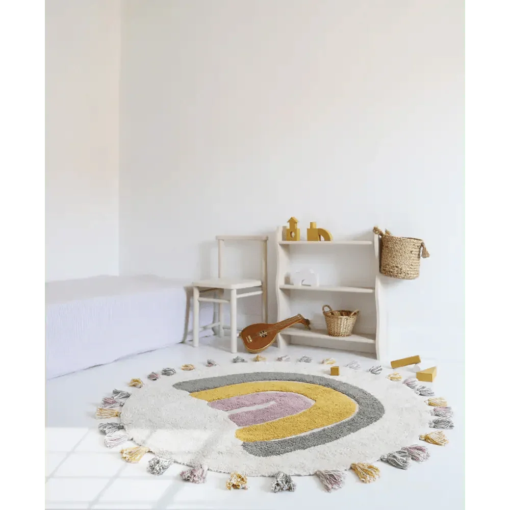 Alfombra infantil de algodón Rainbow Moss 110 cm | lavable
