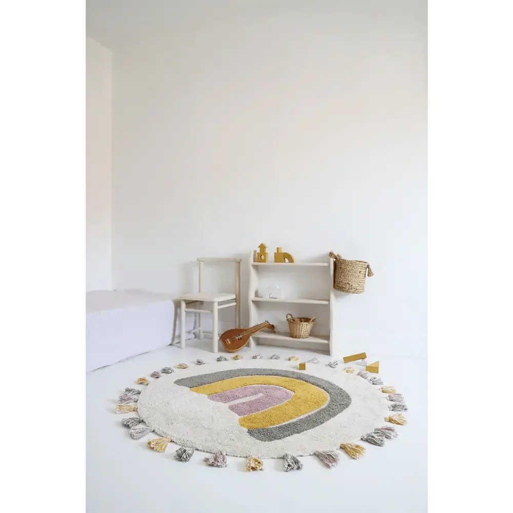 Alfombra infantil de algodón Rainbow Moss 110 cm | lavable