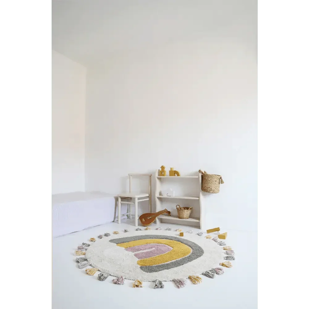 Alfombra infantil de algodón Rainbow Moss 110 cm | lavable