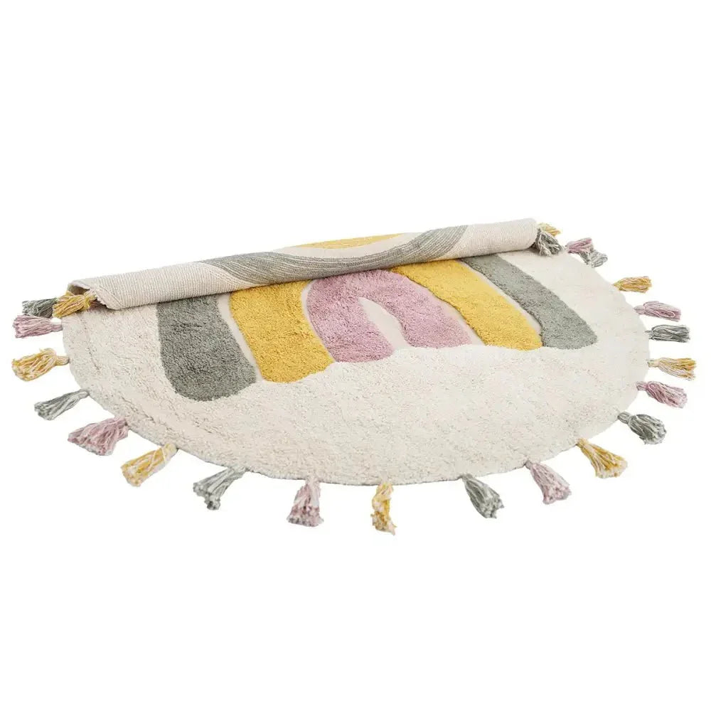 Rainbow Moss Cotton Kids Rug 110cm | Washable
