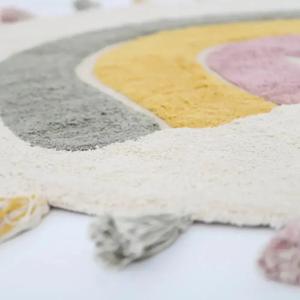 Rainbow Moss Cotton Kids Rug 110cm | Washable
