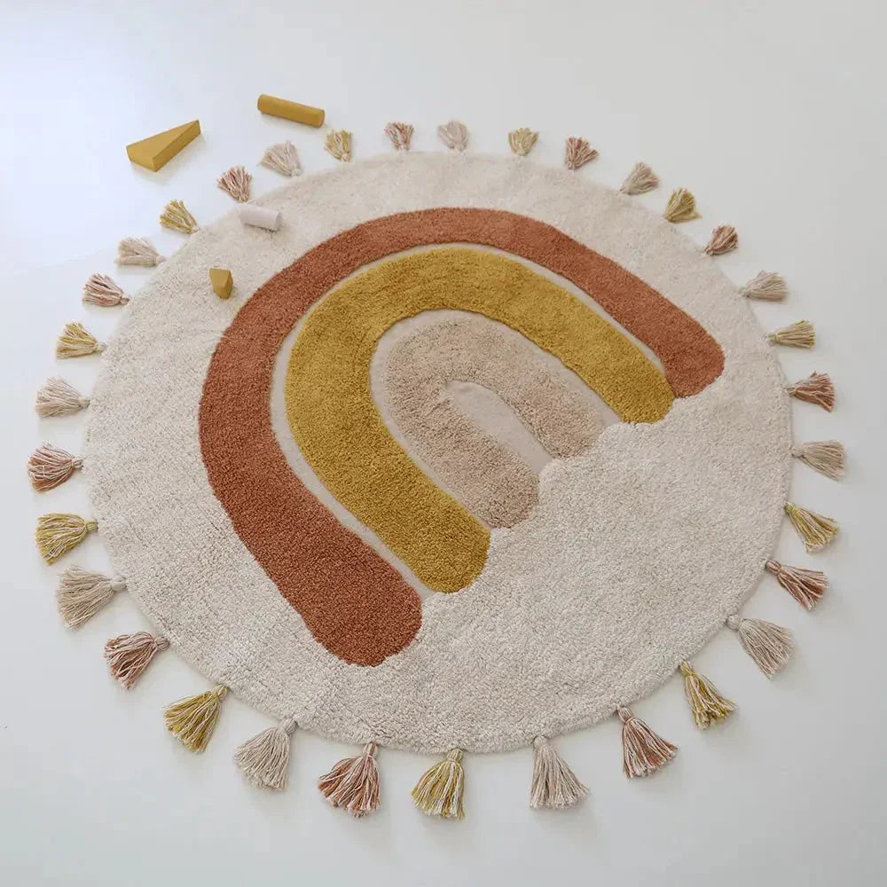 Alfombra infantil Rainbow 110 cm algodón | lavable