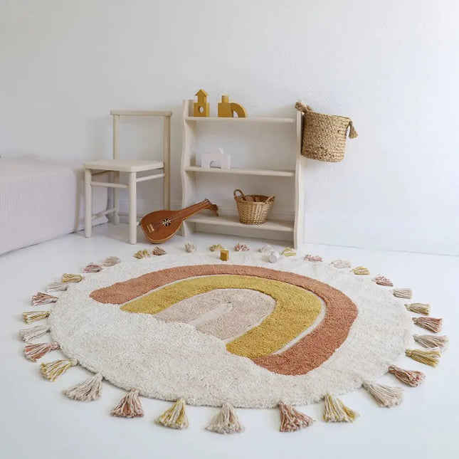Alfombra Infantil 110 cm RAINBOW TOFFEE Algodón Lavable en lavadoraAlfombraHome & Garden > Decor > Rugs