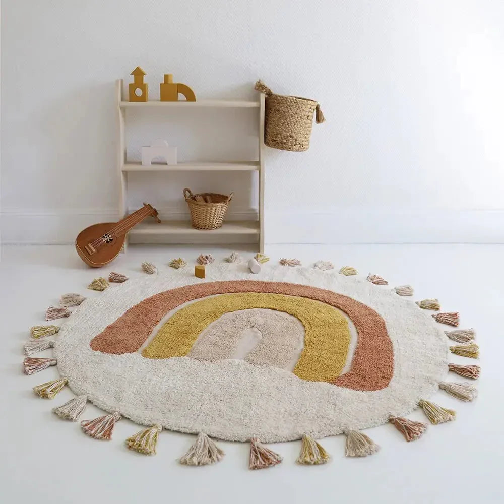 Alfombra infantil Rainbow 110 cm algodón | lavable