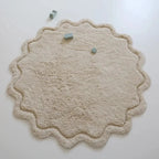 Alfombra infantil 110 cm algodón ecru | Lavable en lavadora