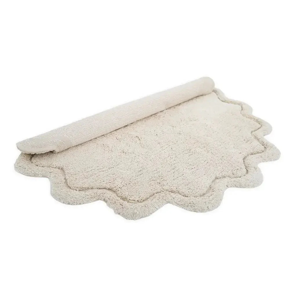 Alfombra infantil 110 cm algodón ecru | Lavable en lavadora