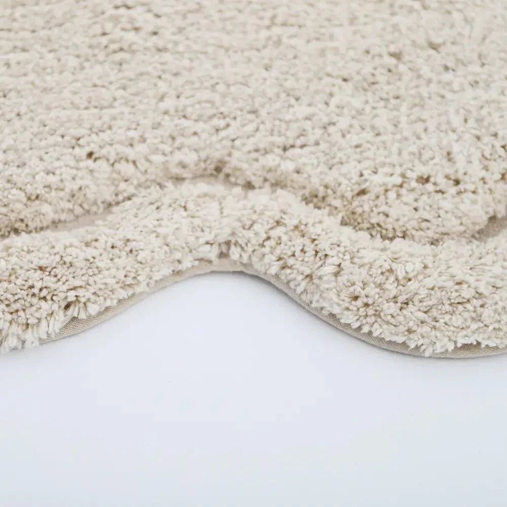 Alfombra infantil 110 cm algodón ecru | Lavable en lavadora