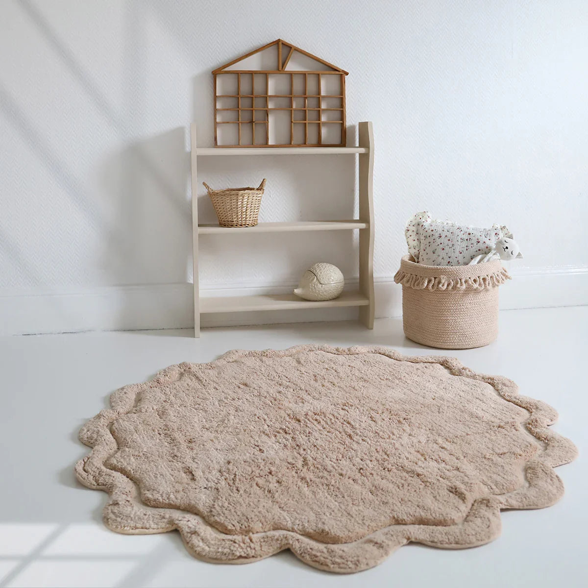 Alfombra infantil de algodón lavable | 110 cm nude