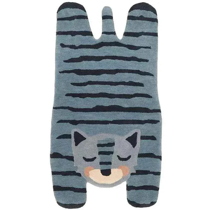 alfombra infantil 125 cm blue tiger diseño poético | lavable